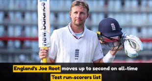 England’s Joe Root moves up to second on all-time Test run-scorers list