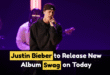Justin Bieber to Release New Album Swag on Today
